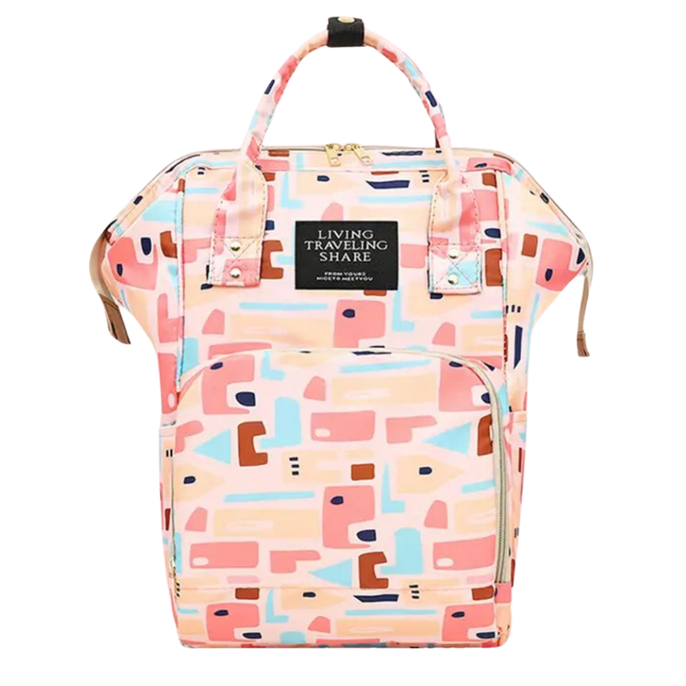 Minsong Leather Diaper Bag Backpack For Mom - Waterproof, With Organizer & Changing Pad (Pink)