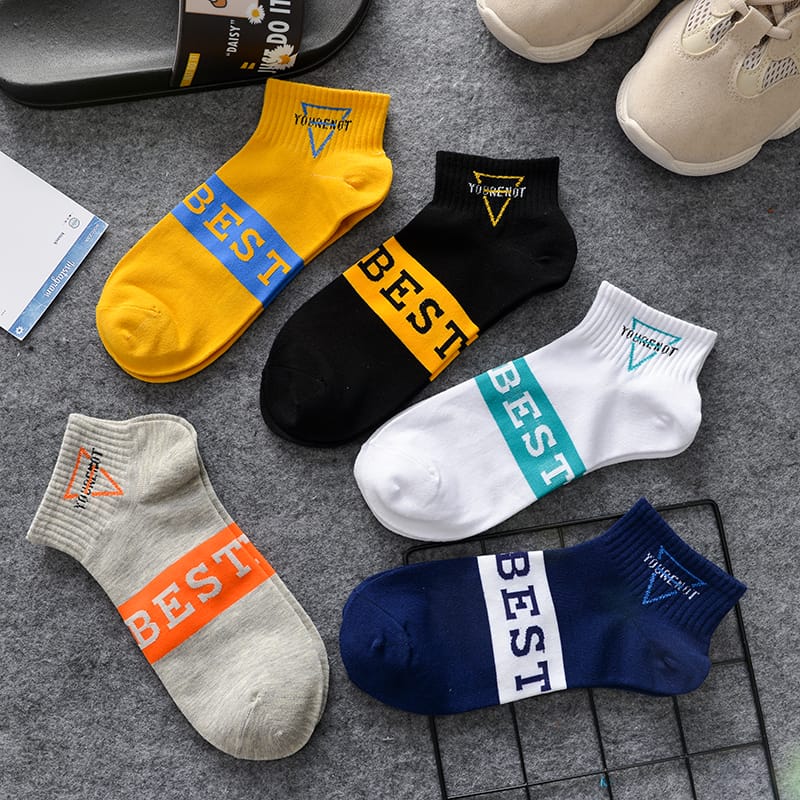 5 Pairs Ankle Cotton Socks - ROJOO SHOP